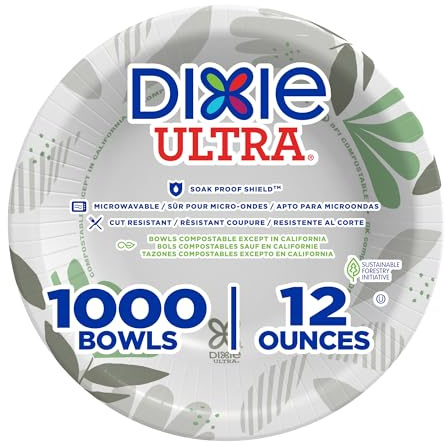 Georgia-Pacific Dixie Ultra Heavy-Weight 12 oz. Paper Bowl by GP PRO (Georgia-Pacific), Pathways, SX12PATH, 1,000 Count (125 Bowls Per Pack, 8 Packs Per Case)