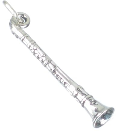 Klarinette Sterling Silber Charm .925 x 1 Klarinetten Musik Charms