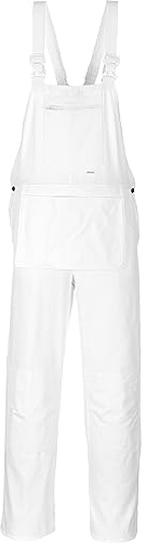 Portwest S810WHRS Salopette Bolton da tinteggiatore con bretelle, Bianco, Small