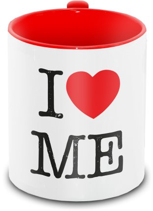 I love Me - Tasse weiß/rot, Tasse im klassischen  I love  - Design