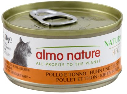 Almo Nature HFC Natural Katzenfutter nass- Huhn und Thunfisch 24er Pack (24 x 70g)