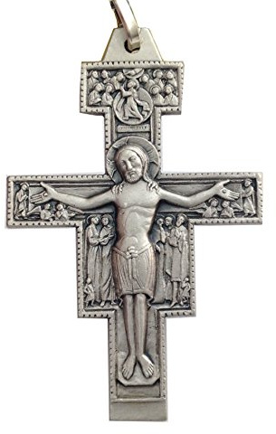 I G J Sankt Damiano Kreuz aus massivem 925er Silber