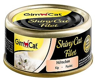 GimCat ShinyCat Filet Hühnchen - Katzenfutter mit saftigem Filet ohne Zuckerzusatz für ausgewachsene Katzen - 48 Dosen (48 x 70 g)