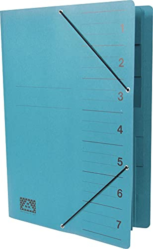 RNKVERLAG 4615-14 - Gummizug-Ablagemappe, 245 x 345 mm, bis DIN A4, 7 Fächer, Petrol, 1 Stück