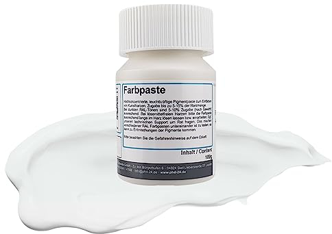 DD Composite Farbpaste 100g reinweiß RAL 9010 Pigment hochkonzentriert für Kunstharze Epoxidharz Resin Polyesterharz Gießharz farbintensiv deckend