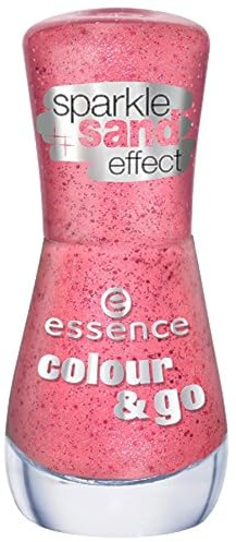 Essence Colour & Go Quick drying Nail Polish Sparkle Sand effect Nr. 182 hello rosy Farbe: Altrosa/Pink mit Glanz Inhalt: 8ml Nagellack Nail Polish für schöne Nägel