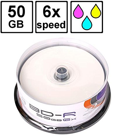 Omega BD-R 50GB Freestyle - Blu-Ray Recordable bedruckbar 6X Speed Cakebox 25 Stück