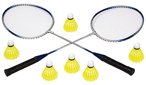 Betzold Sport - Badminton-Set, Zwei Schläger inkl. 6 Bälle - Federball Outdoor-Spiel