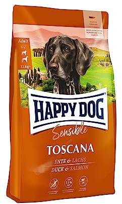 Happy Dog 03541 - Supreme Sensible Toscana Ente und Lachs - Hunde-Trockenfutter für ausgewachsene Hunde - 4 kg Inhalt