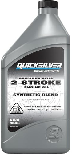 Quicksilver Premium Plus 2-Stroke Synthetic Blend Marine Engine Oil, 32oz