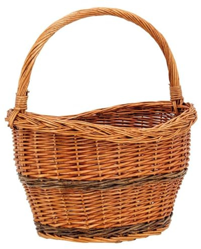 AUBRY GASPARD - Panier Marché Osier Cottage Charm - Osier Buff - 40x29x25 cm - Anse Unique Solide - Artisanal Qualité Supérieure - Esthétique Rustique Fonctionnelle - Poids 0,67 kg