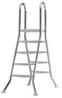 Poolleiter Edelstahl für Becken bis 120 cm Höhe, Schwimmbadleiter - 2X 4 Stufen Hochbeckenleiter Edelstahlleiter, Edelstahl Aufstellbecken- Leiter für Becken