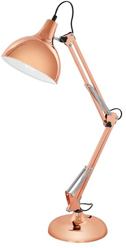 EGLO Tischlampe Borgillio, Vintage Schreibtischlampe im Industrial Design