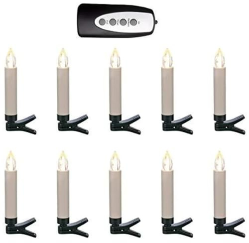 kabellose LED - Lichterkette, 10 Kerzen, Fernbedienung, Innen und Außen
