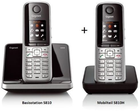 Gigaset S810 + S810H Duo [Elettronica] – Telefono fisso cablato nero