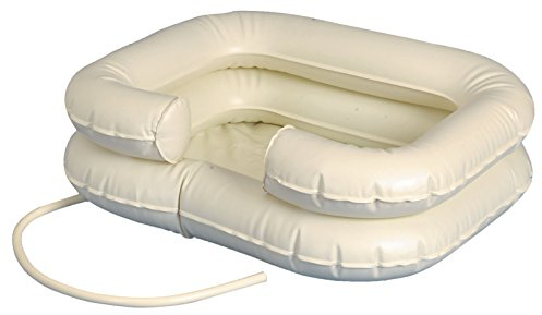 Original Tiga-Med uppblåsbart schampohandfat med dräneringsslang för tvätt av hår bärbar [Förpackning med 1]