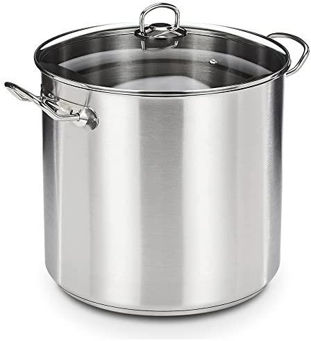 GSW 643474 Profi-Topf mit Glasdeckel, 30 x 28cm, 20 l, Edelstahl, silber, 30 x 28 x 30 cm