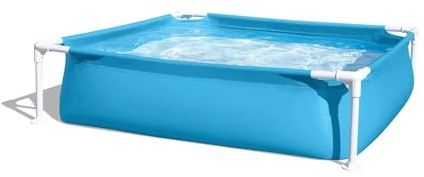 Piscina Familiar Cuadrada Estructura Metal Herrumbre para NIÑOS 122x30cm Bestway