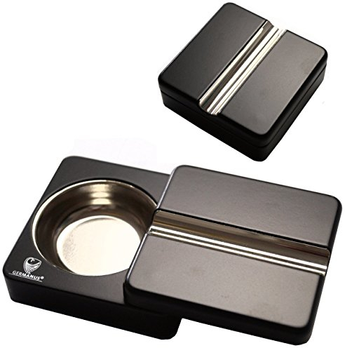 GERMANUS Zigarren Aschenbecher, schwarz, drehbar