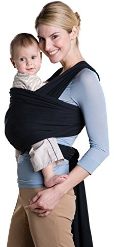 AMAZONAS Baby Tragetuch Jersey Sling Black 0-9 Monate bis 9 Kg