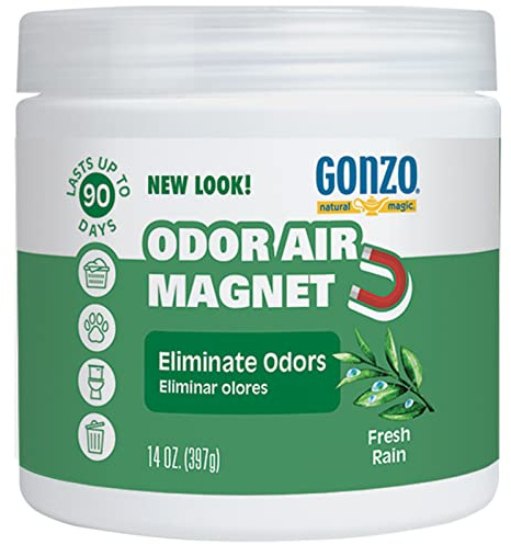 Gonzo Odor Absorbing Gel - Odor Eliminator for Car RV Closet Bathroom Pet Area Attic & More - Captures and Absorbs Smoke Mold and Other Odors - 14 Ounce