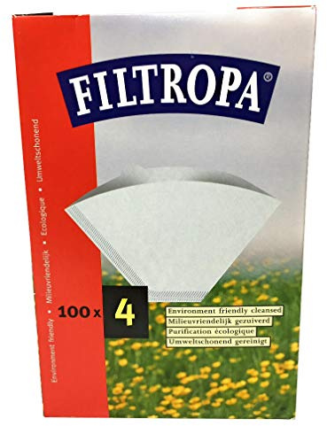 Filtropa 100 filtri di carta bianca per caffè filtro, taglia 4