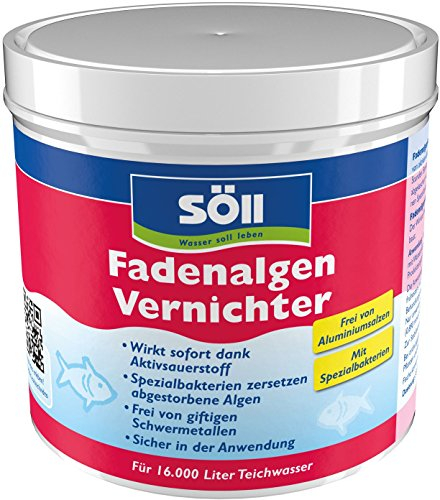 Söll 80594 FadenalgenVernichter mit Aktivsauerstoff, 500 g - Fadenalgenentferner mit Sofortwirkung, gegen Algenwachstum und Fadenalgen im Teich