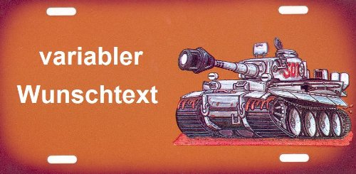 Schilderfeuerwehr Nummernschild und Namensschild Panzer Comic selbst Personalisieren und gestalten Individuelle Geschenkidee Aluminium-Schild Autoschild Aluschild Kfz-Kennzeichen-Schilder