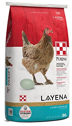 Purina, Layena Crumbles, Chicken Feed for Laying Hens, 50 lbs