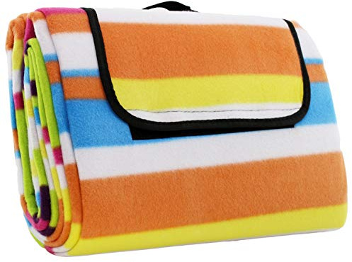 Brandsseller Picknick Decke Fleece in der Größe: ca. 135 x 175 cm und im Trend Design: Streifen