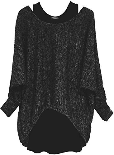 Emma & Giovanni - tröja i stora storlekar (2 stycken) – Made in Italy – dam, svart, L/XL