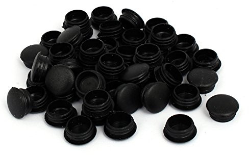 sourcing map 50Stück Schwarz 15mm Loch Dmr. Bohrloch Abdeckkappen Abdeckknöpfe Bohrlochkappen