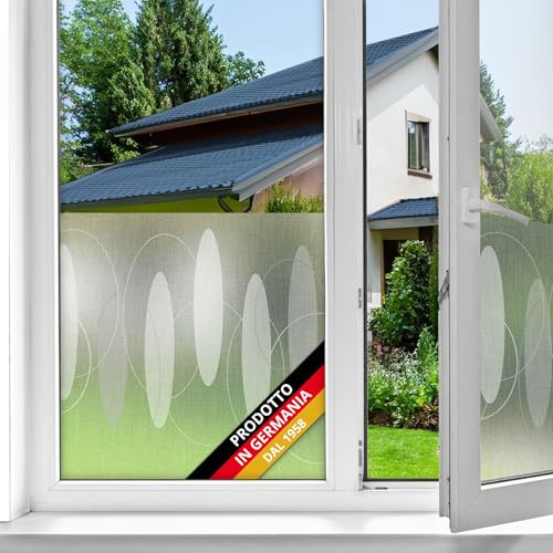d-c-fix Premium Fensterfolie Findus 45 cm x 1,5 m statisch haftend | Statische Sichtschutzfolie mit modernem Muster für Glasflächen – selbsthaftend, blickdicht, dekorativ