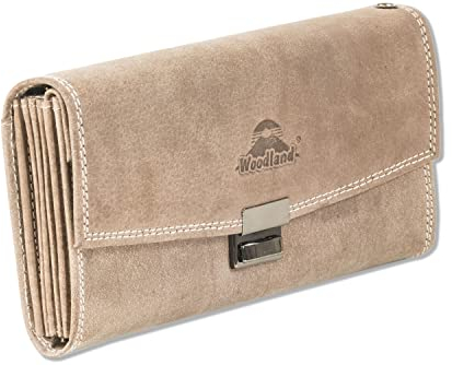 Woodland KELLNERBÖRSE TAXIBÖRSE Profi-Modell Weiches Büffelleder Dunkelbraun mit Vintage-Effekt