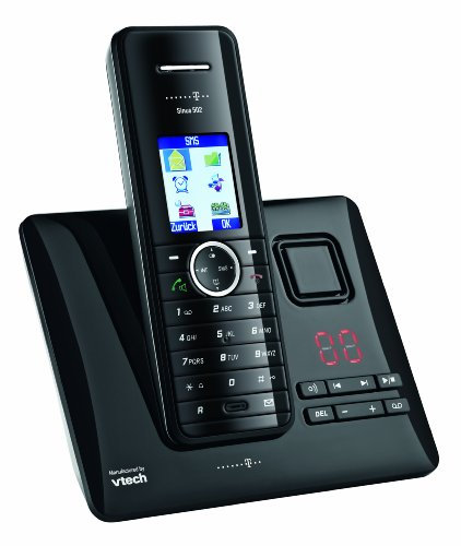 Deutsche Telekom T-Home Telefon Sinus A502 Schnurlostelefon mit Anruferkennung und Anrufbeantworter silber/schwarz