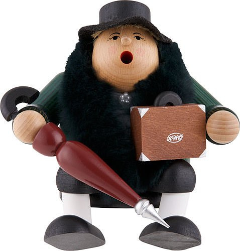 KWO Smoking Man Figurine, Traveling Lady, 16 cm, Wood Multicolour, One Size
