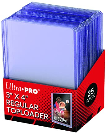 Ultra Pro 25 3 X 4 Top Loader Card Holder for Baseball, Football, Basketball, Hockey, Golf, Single Sports Cards Top Loads - Sportcards Card Collecting Supplies Toploader