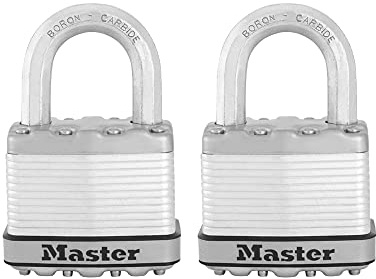 Master Lock M5XT Magnum Heavy Duty Outdoor Padlock with Key, 2 Pack Keyed-Alike