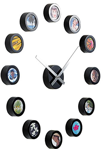 infactory Wanduhr selbst gestalten: Wanduhr zum Selbstgestalten mit Zifferblatt aus 12 Bildern (Zifferblatt selbst gestalten, Uhr, Zifferblätter für)