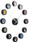 infactory Wanduhr selbst Gestalten: Wanduhr zum Selbstgestalten mit Zifferblatt aus 12 Bildern (Zifferblatt selbst Gestalten, Uhr, Zifferblätter für)