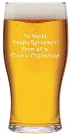 Personalised 1 Pint Tulip Nucleated Base Beer Glass with Gift Box, for Birthday, Christmas, Anniversary - Enter Your Own Custom Text