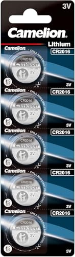 CAMELION - CR2016C 5 Stück 59801 Lithium-Batterien, 3 V (- 85), 2016 141391