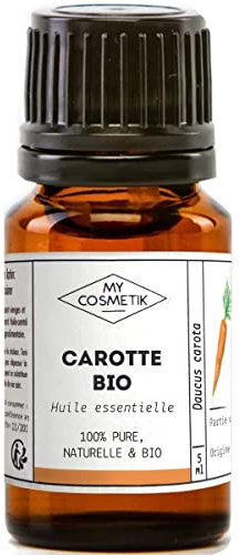 MY COSMETIK - Ätherisches Karottenöl - Aus biologischem Anbau - HEBBD/HECT chemotypisiert - 100% rein und natürlich - ECOCERT-zertifiziert - 5 ml