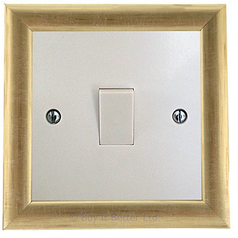 ElekTek Decorative Switch Surround Frame Cover Finger Plate Contemporary Gold Antiqued