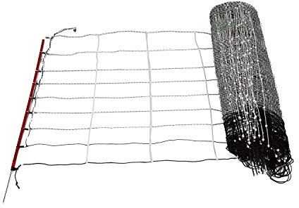 Schafnetz turbomax energie, 90cm hoch mit Einzelspitze, 50m, Boden- und 1. Litze nicht Stromführend