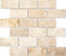 Mosaik Brick INULA Chiaro Antique TravertineTravertin Naturstein Küche, Mosaikstein Format: 48x100x10 mm, Bogengröße: 305x305 mm, 10 Bögen