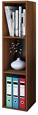 VCM Holzregal stehend | platzsparendes Regal | Maße: H. 107 x B. 34 x T. 30 cm | Elegantes Regal stehend | Aufbewahrungsregal | Bücherregal - Mendas