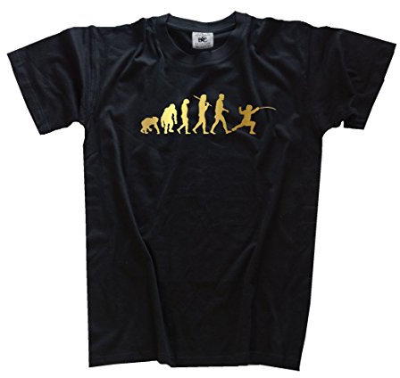 Shirtzshop T-Shirt Gold Edition Fechten I Degen Florett, Schwarz, XXXL