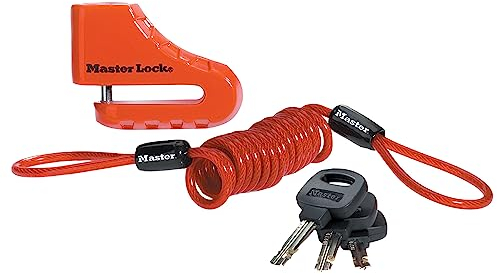 Master Lock 8303EURDPS Antifurto Moto Bloccadisco, Perno con Diametro 5.5 cm, Rosso