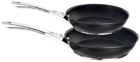 Circulon Infinite Pfannenset Induktion 2-teilig - Bratpfanne 25cm und 30cm im Set - Antihaft Pfanne mit Griff aus Edelstahl - Spülmaschinenfest - Hartanodisiertes Aluminium, Schwarz